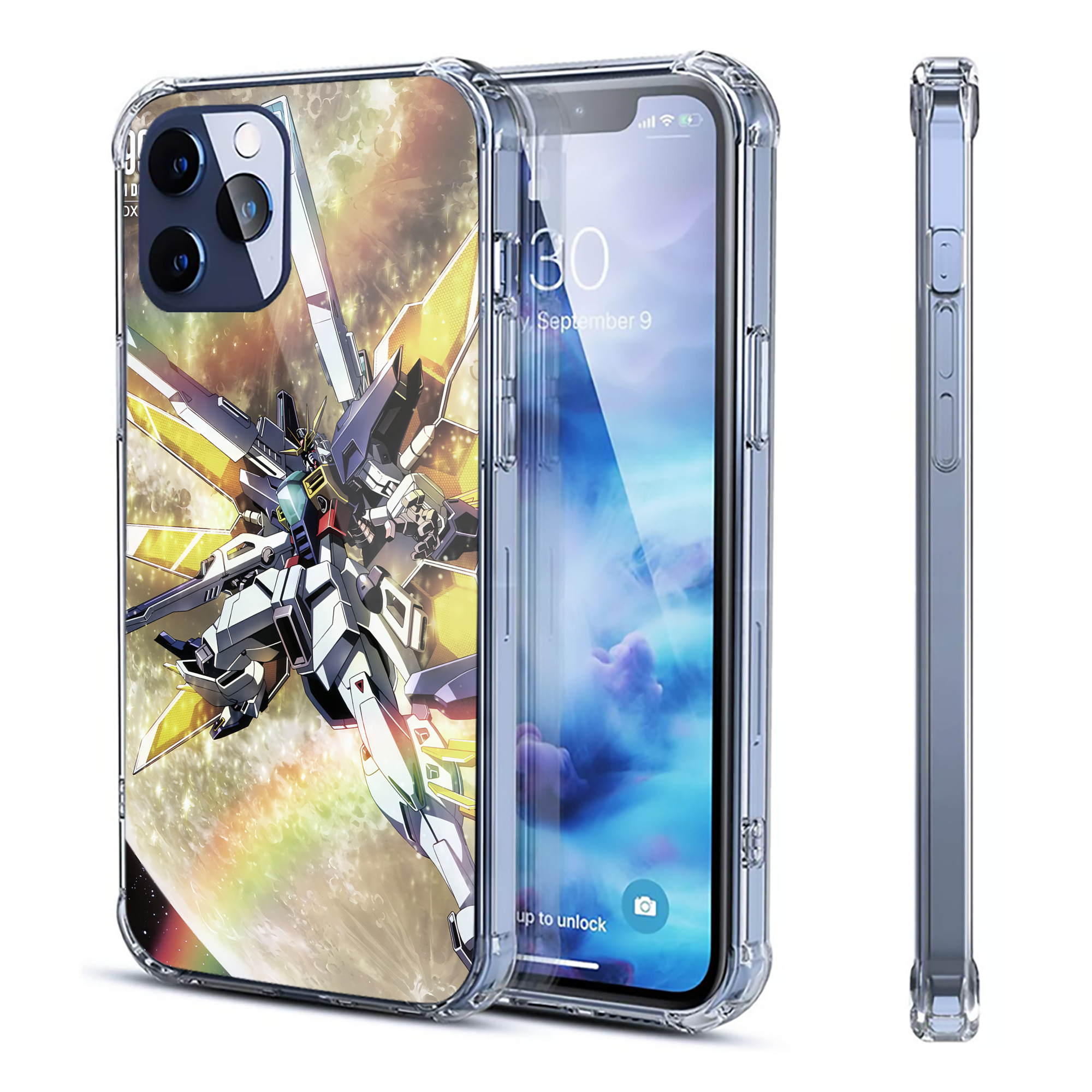 （画像用） 機動戦士ガンダム Mobile Suit Gundam 【iPhone 12シリーズ対応】透明スマホケース（クリアソフトケース）